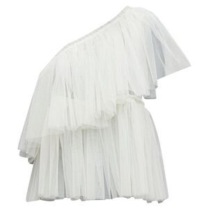 Molly Goddard tulle tie one shoulder sheer top